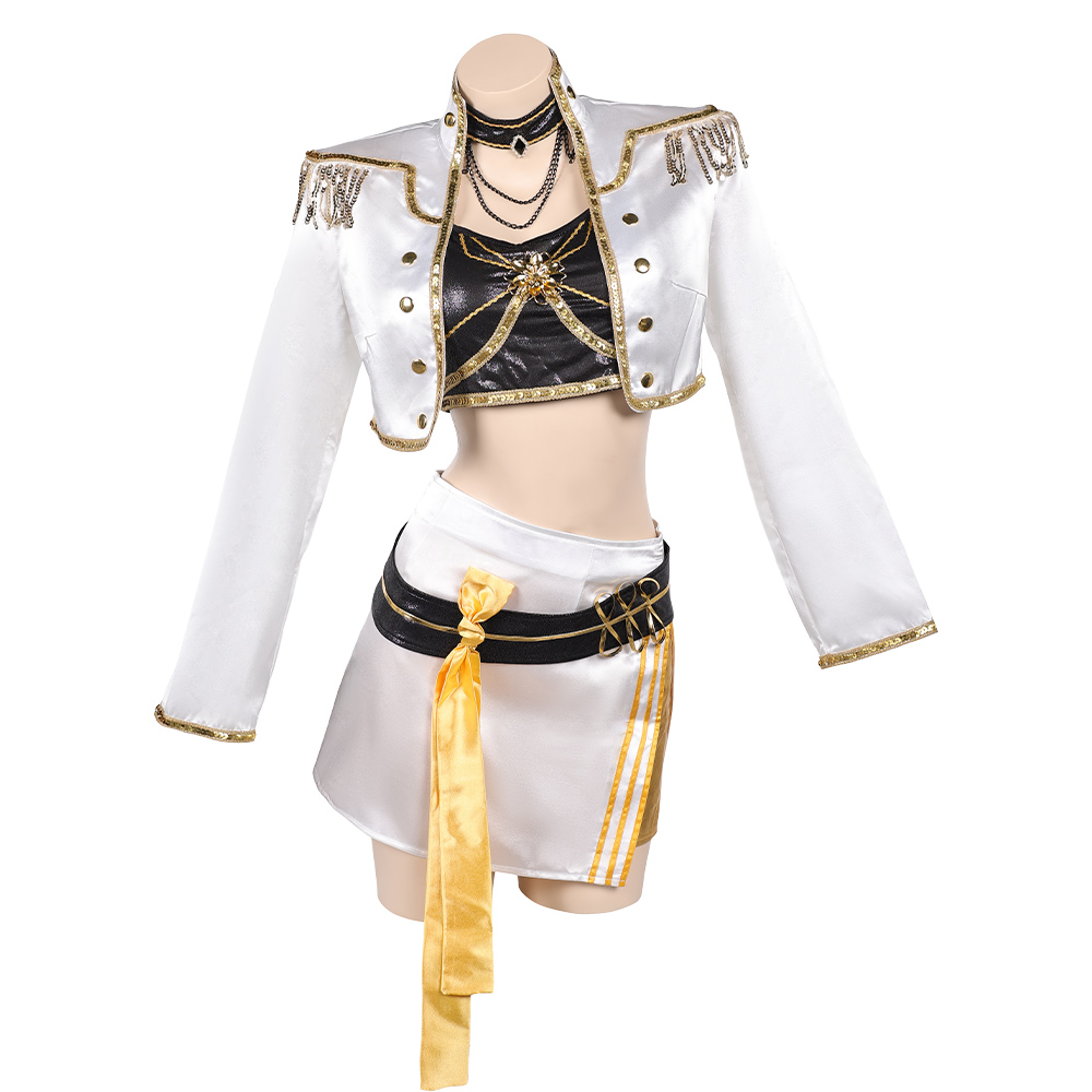 Kpop Demon Hunters Mira Golden White Uniform Halloween Carnival Party Cosplay Costume