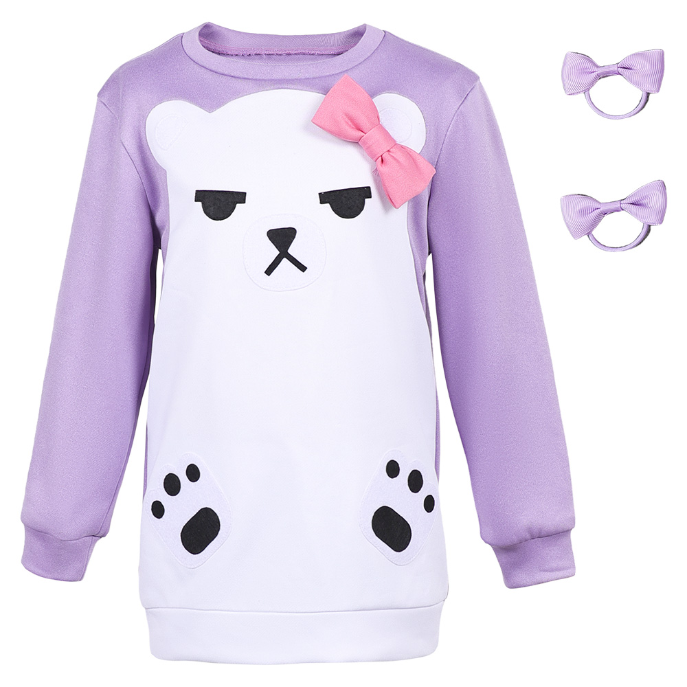 Kpop Demon Hunters Mira Purple Bear Pajamas For Kids Halloween Carnival Party Cosplay Costume