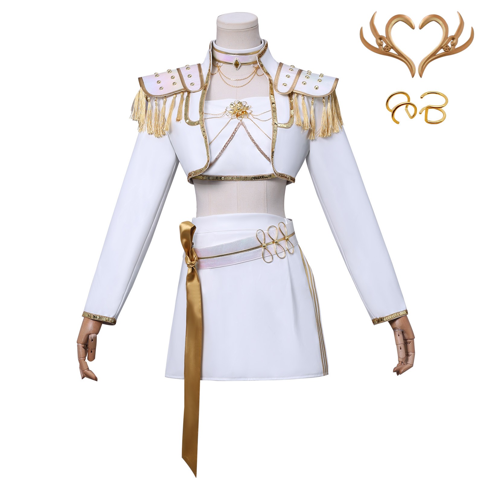 Kpop Demon Hunters Mira What It Sounds Like White Unifrom Stage Outfits Carnival Halloween Party Cosplay Costume