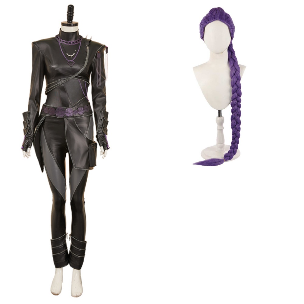 Kpop Demon Hunters Rumi Black Battle Suit Set Halloween Carnival Party Cosplay Costume