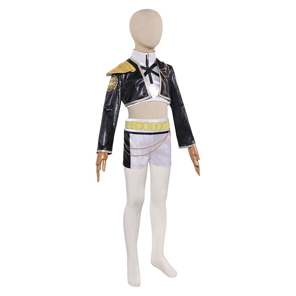 Kpop Demon Hunters Rumi Black Team Uniform Outfits For Kids Halloween Carnival Party Cosplay Costume