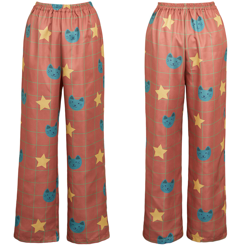 Kpop Demon Hunters Rumi Cartoon Pajamas Pants Sleepwear Halloween Carnival Party Cosplay Costume