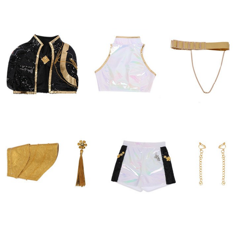 Kpop Demon Hunters Rumi Golden Black Stage Uniform Halloween Carnival Party Cosplay Costume