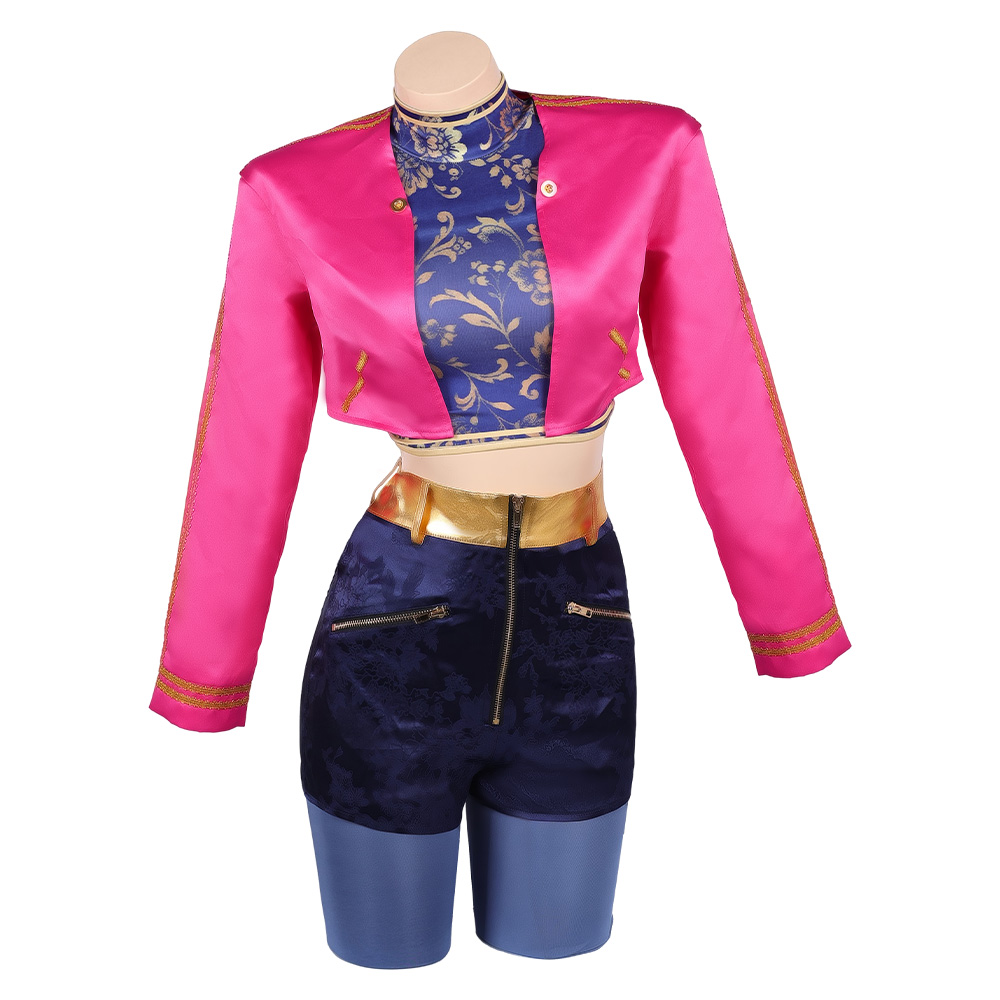 Kpop Demon Hunters Rumi Pink Top Pants Set Gala Outfits Halloween Carnival Party Cosplay Costume