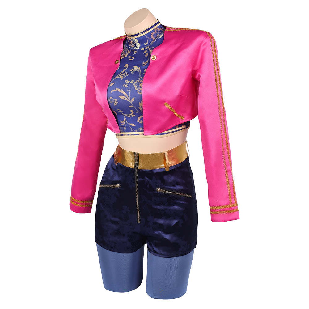 Kpop Demon Hunters Rumi Pink Top Pants Set Gala Outfits Halloween Carnival Party Cosplay Costume