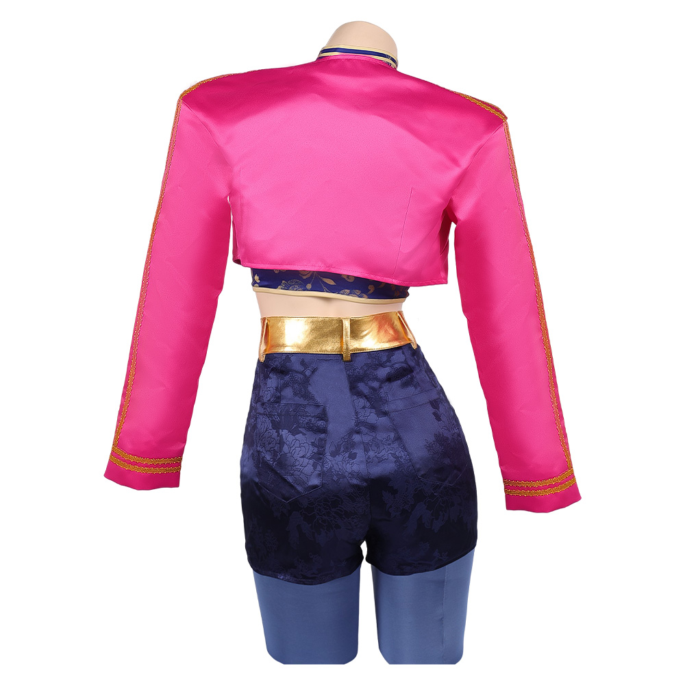 Kpop Demon Hunters Rumi Pink Top Pants Set Gala Outfits Halloween Carnival Party Cosplay Costume