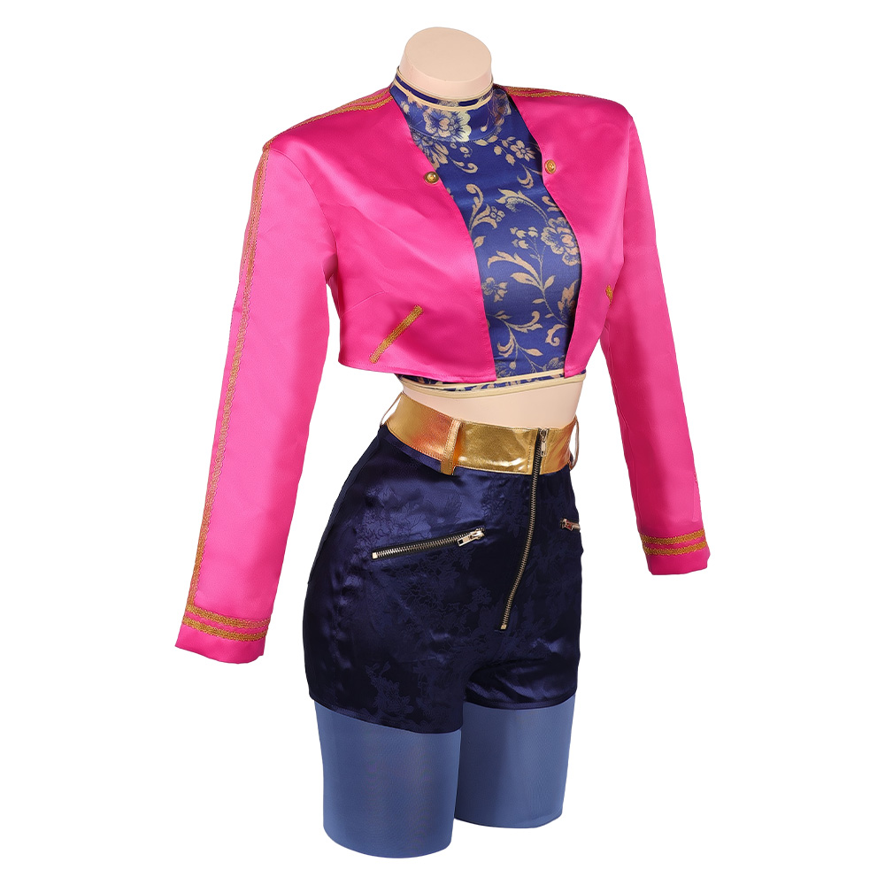 Kpop Demon Hunters Rumi Pink Top Pants Set Gala Outfits Halloween Carnival Party Cosplay Costume