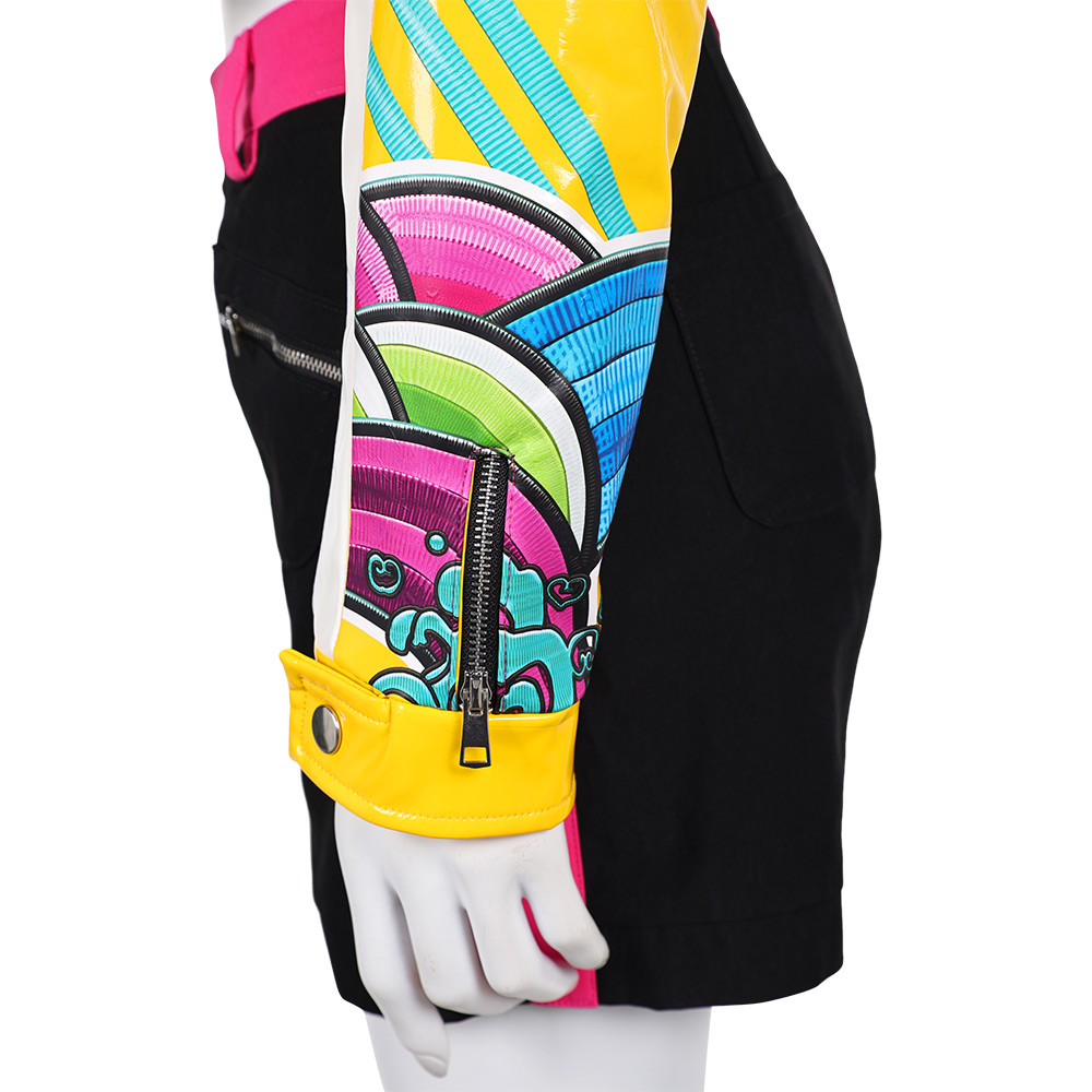 Kpop Demon Hunters Rumi Ver.2 Yellow Leather Jacket Pants Halloween Carnival Party Cosplay Costume