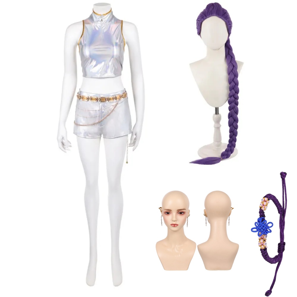 Kpop Demon Hunters Rumi What it Sounds Like Top Pants Set Halloween Carnival Party Cosplay Costume