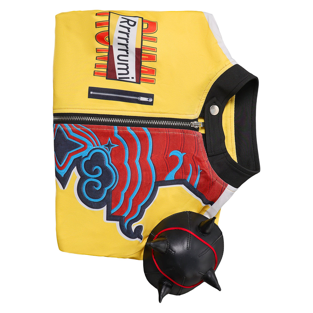 Kpop Demon Hunters Rumi Yellow Leather Jacket Halloween Carnival Party Cosplay Costume