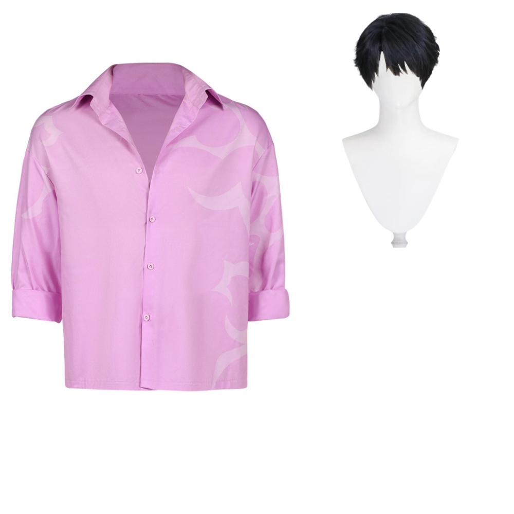 Kpop Demon Hunters Saja Boys Jinu Pink Shirt Halloween Carnival Party Cosplay Costume