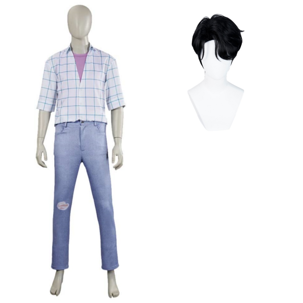 Kpop Demon Hunters Soda Pop Jinu Shirt Pants Set Halloween Carnival Party Cosplay Costume