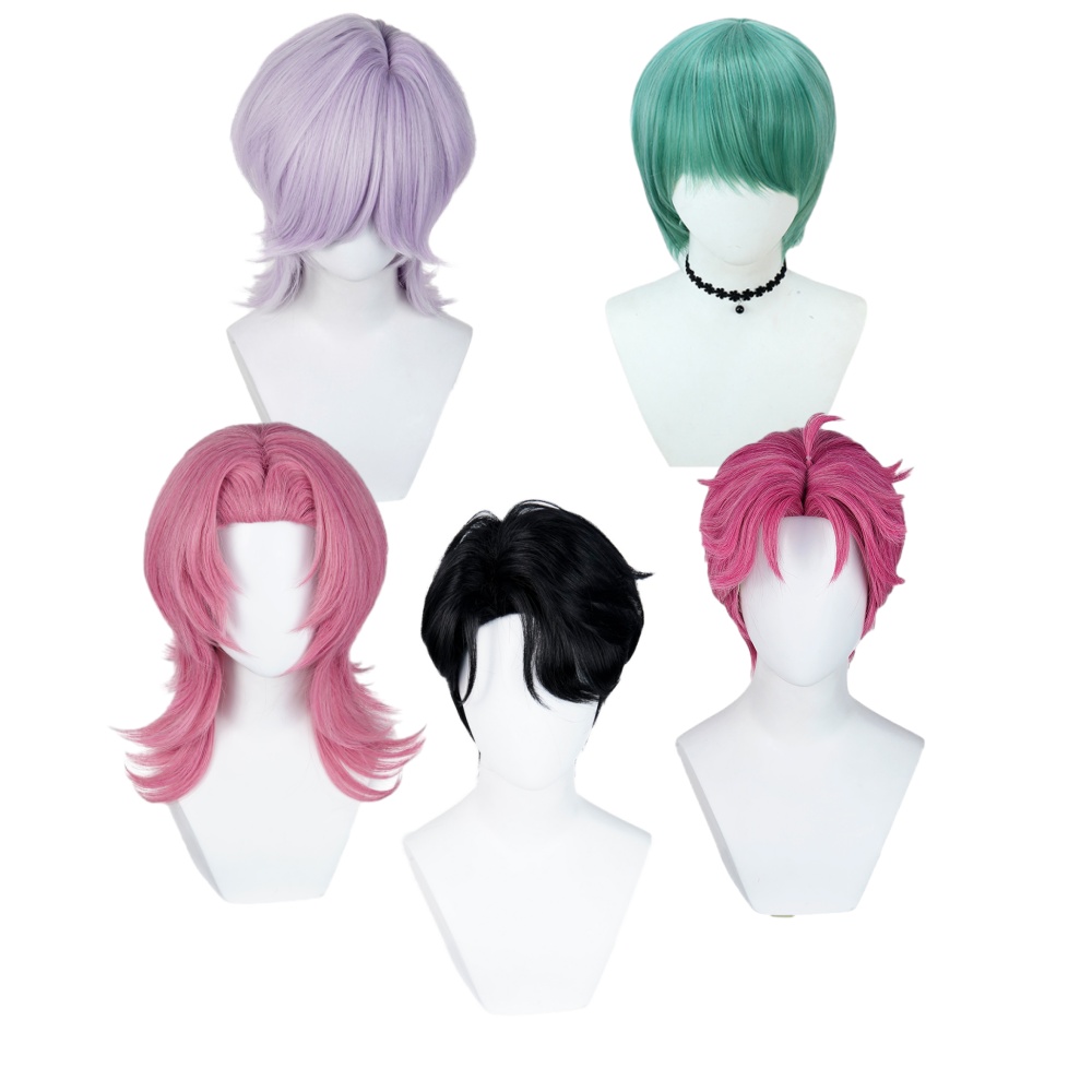 Kpop Demon Hunters The Saja Boys Wigs Halloween Carnival Party Cosplay Costume Accessories
