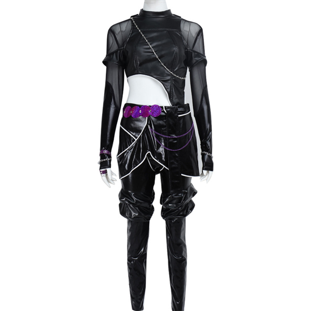 Kpop Demon Hunters Zoey Black Battlesuit Jumpsuit Outfits Halloween Carnival Party Cosplay Costume