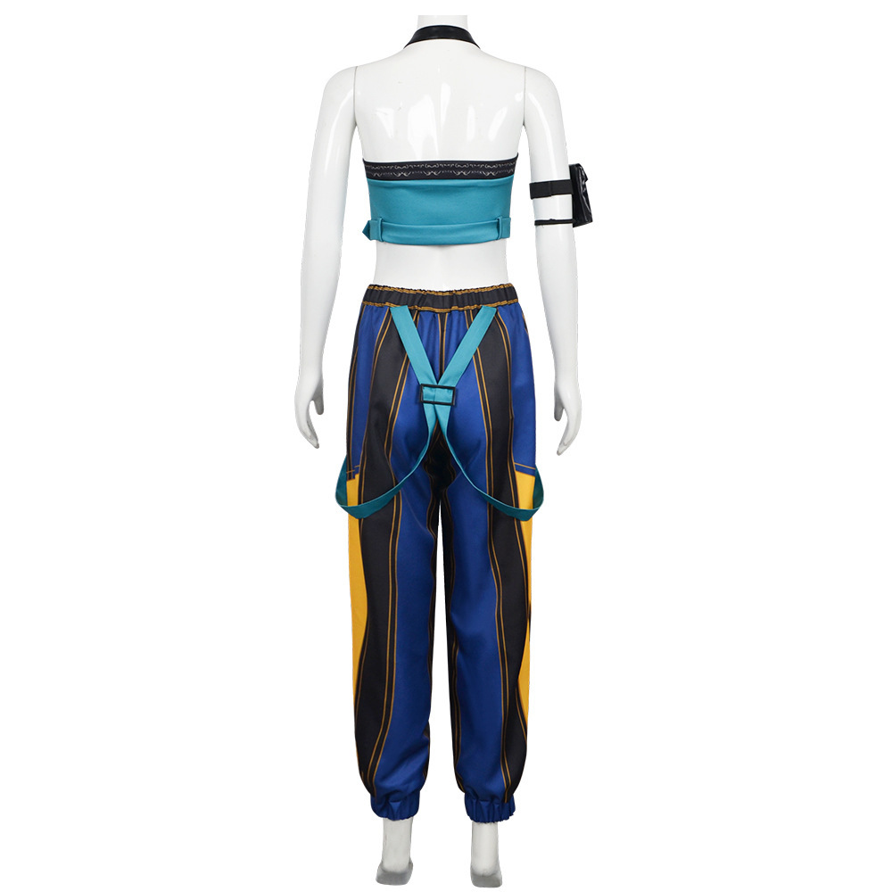 Kpop Demon Hunters Zoey Blue Top Pants Set Stage Outfits Halloween Carnival Party Cosplay Costume