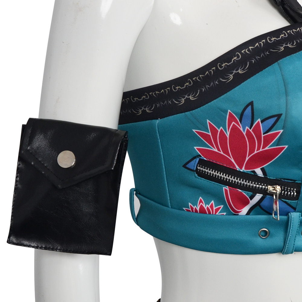 Kpop Demon Hunters Zoey Blue Top Pants Set Stage Outfits Halloween Carnival Party Cosplay Costume