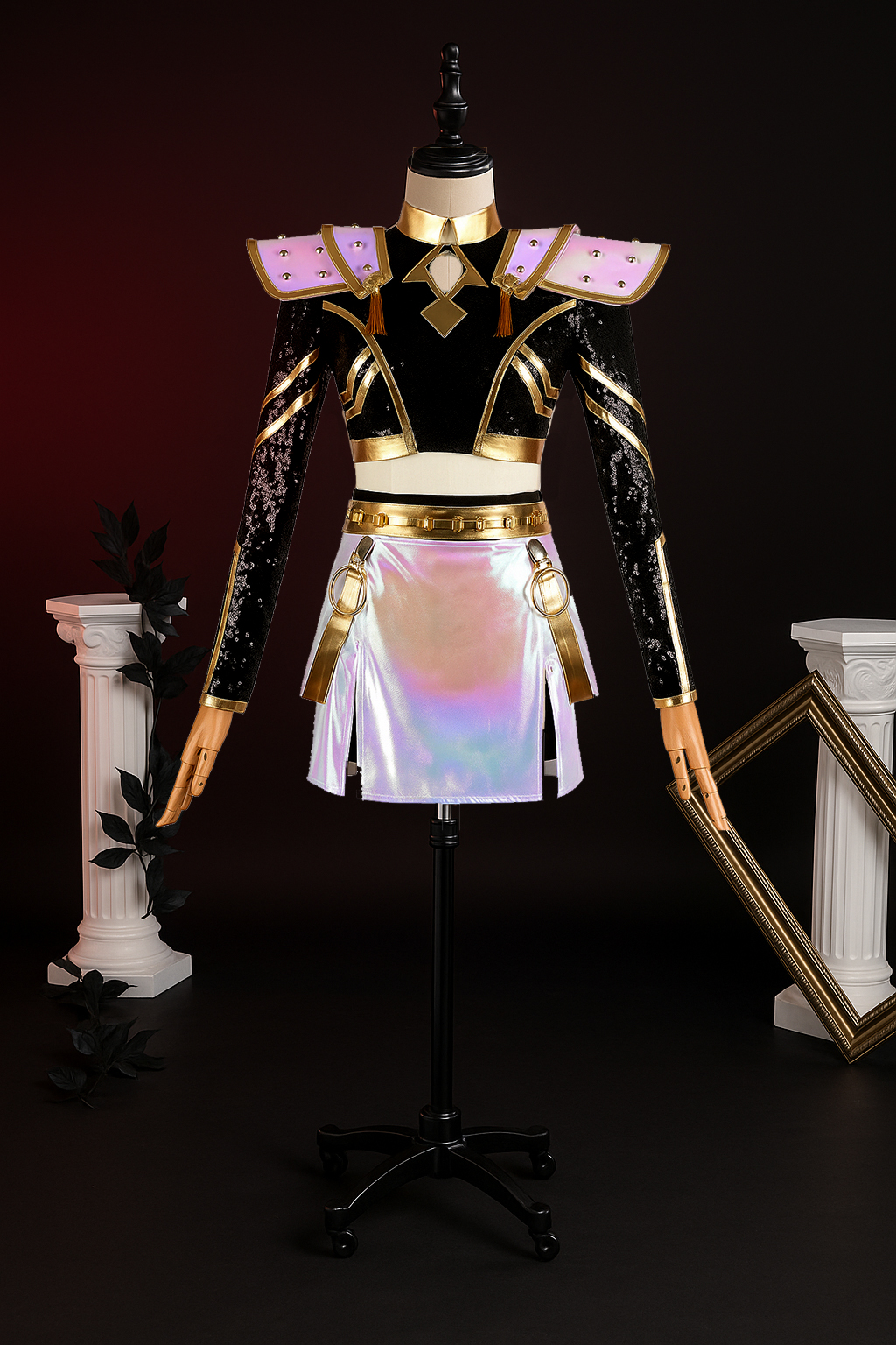 Kpop Demon Hunters Zoey Golden Black Stage Uniform Halloween Carnival Party Cosplay Costume