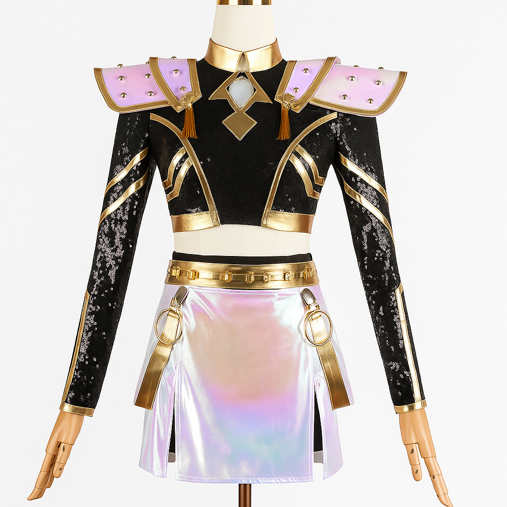 Kpop Demon Hunters Zoey Golden Black Stage Uniform Halloween Carnival Party Cosplay Costume