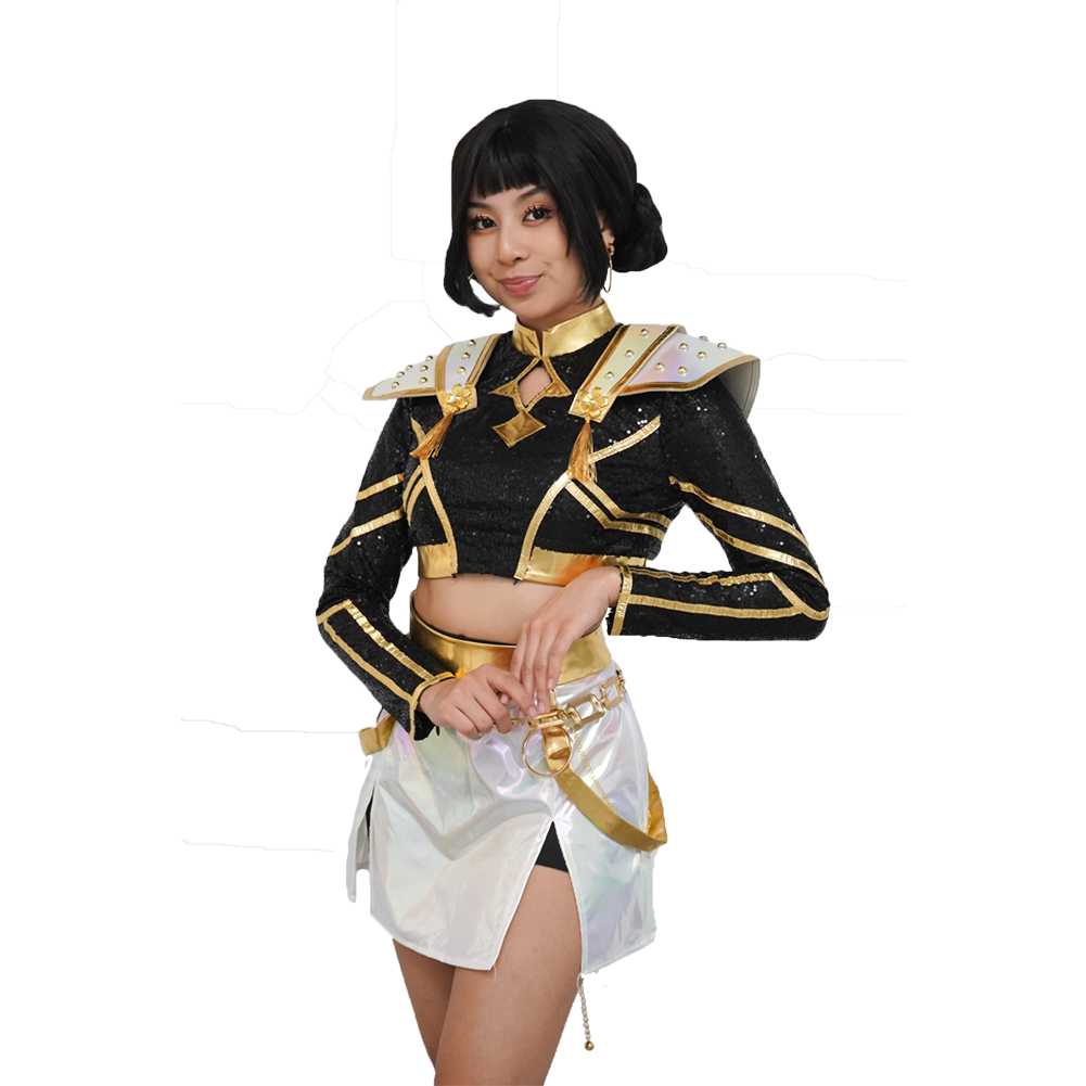 Kpop Demon Hunters Zoey Golden Black Stage Uniform Halloween Carnival Party Cosplay Costume
