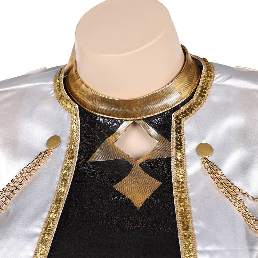 Kpop Demon Hunters Zoey Golden White Uniform Halloween Carnival Party Cosplay Costume