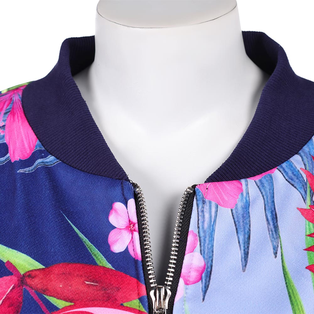 Kpop Demon Hunters Zoey Tropical Printed Jacket Casual Outfits Halloween Carnival Party Cosplay Costume