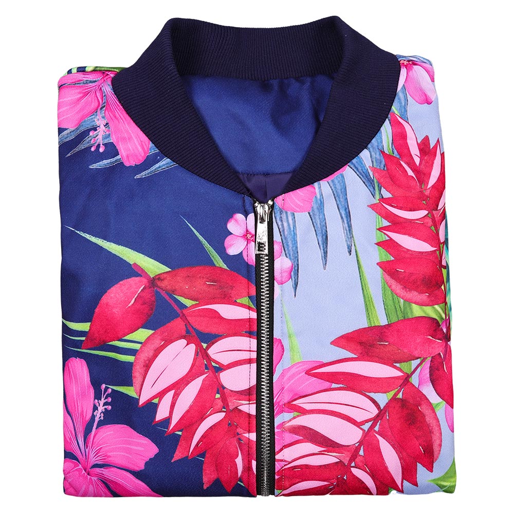Kpop Demon Hunters Zoey Tropical Printed Jacket Casual Outfits Halloween Carnival Party Cosplay Costume