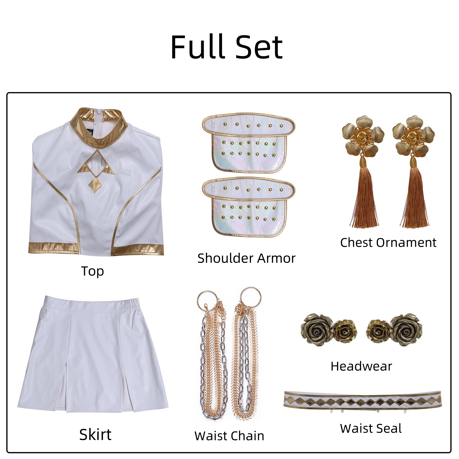 Kpop Demon Hunters Zoey What it Sounds Like White Uniform Stage Outfits Halloween Party Cosplay Costume