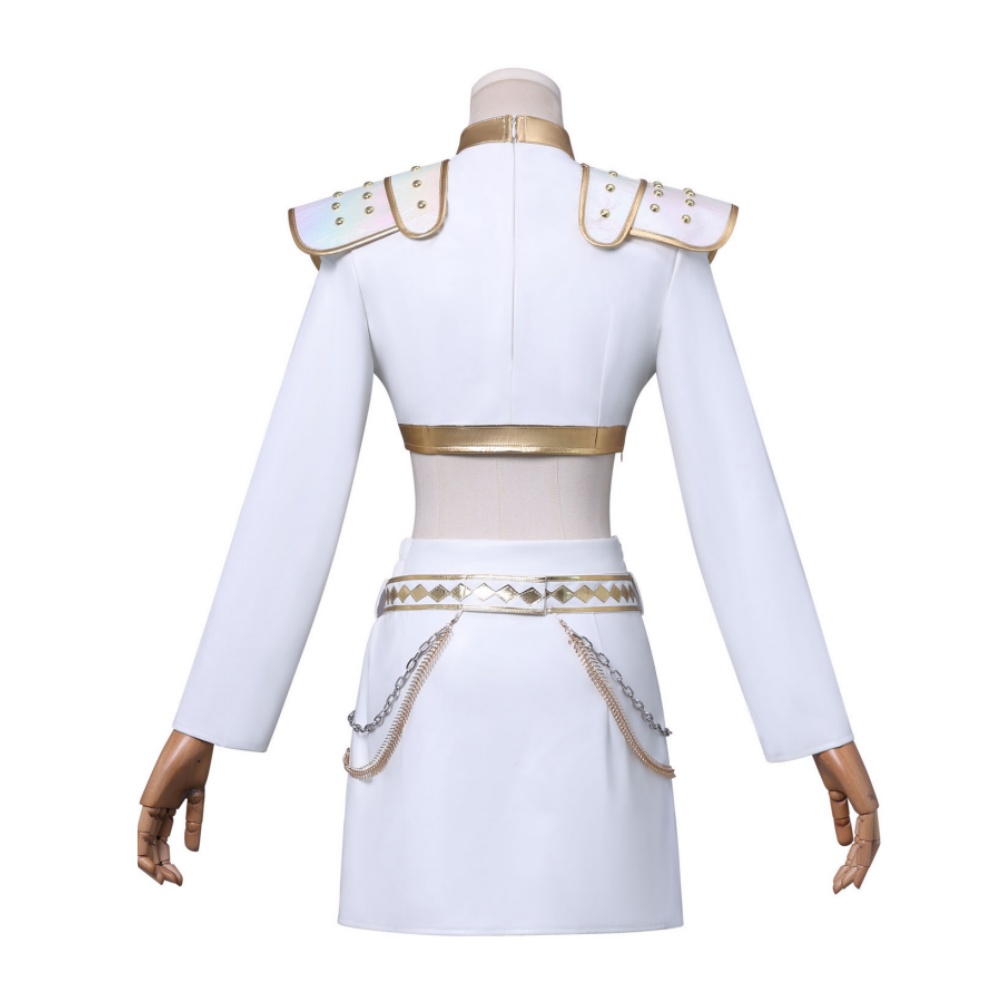 Kpop Demon Hunters Zoey What it Sounds Like White Uniform Stage Outfits Halloween Party Cosplay Costume