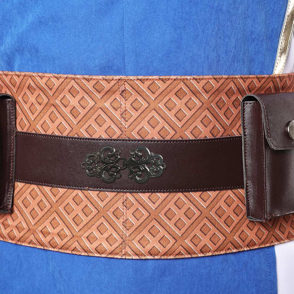 Mortal Kombat 2 Lord Raiden Men Blue Set Outfits Halloween Carnival Party Cosplay Costume