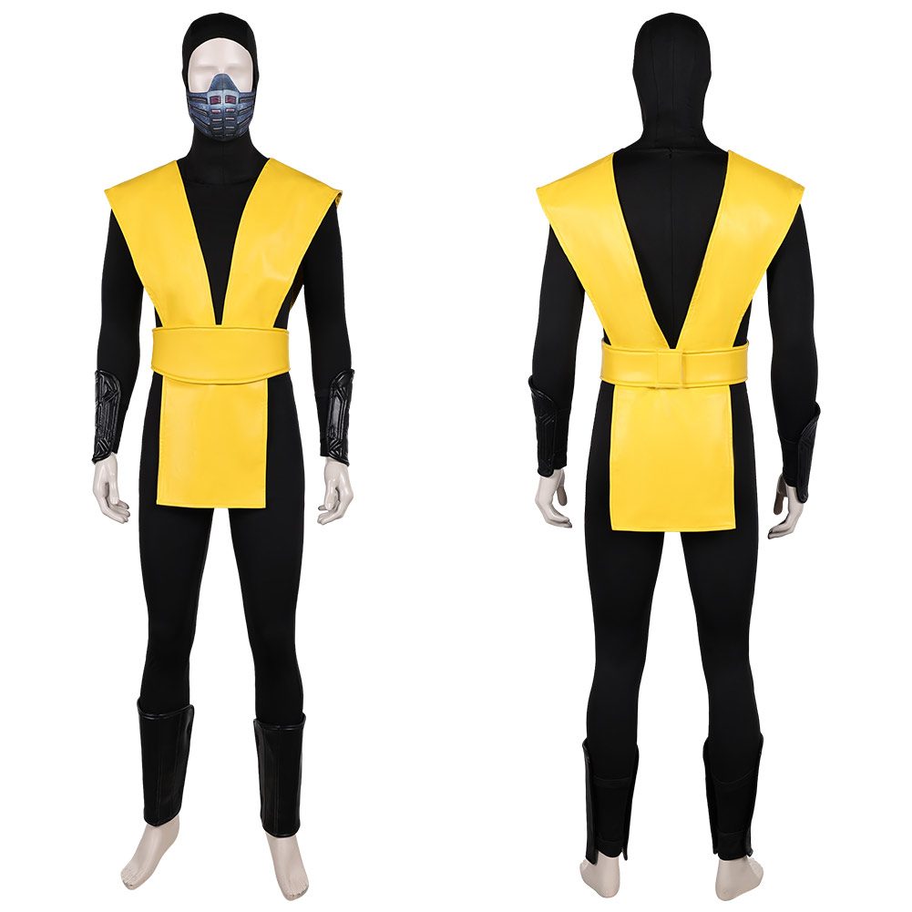 Mortal Kombat Scorpion Classic Yellow Ninja Outfits Halloween Carnival Party Cosplay Costume