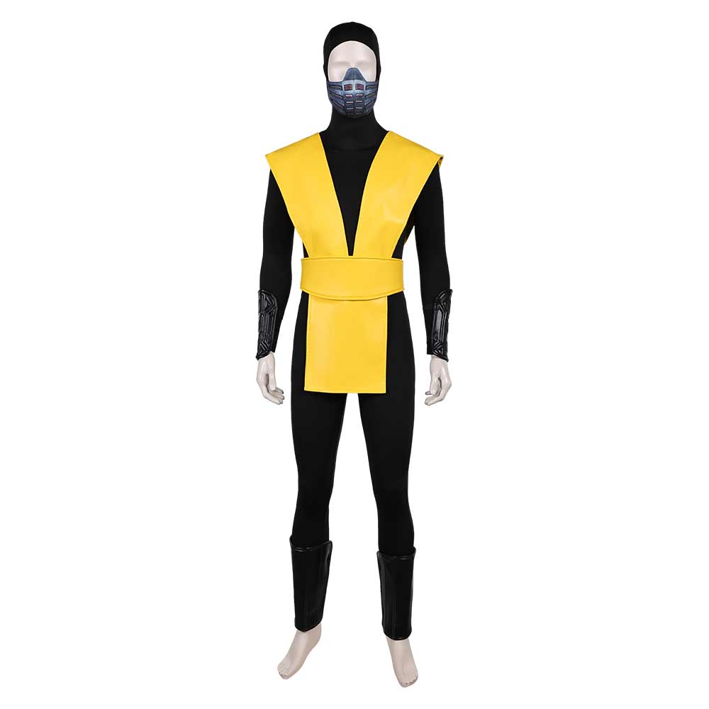 Mortal Kombat Scorpion Classic Yellow Ninja Outfits Halloween Carnival Party Cosplay Costume