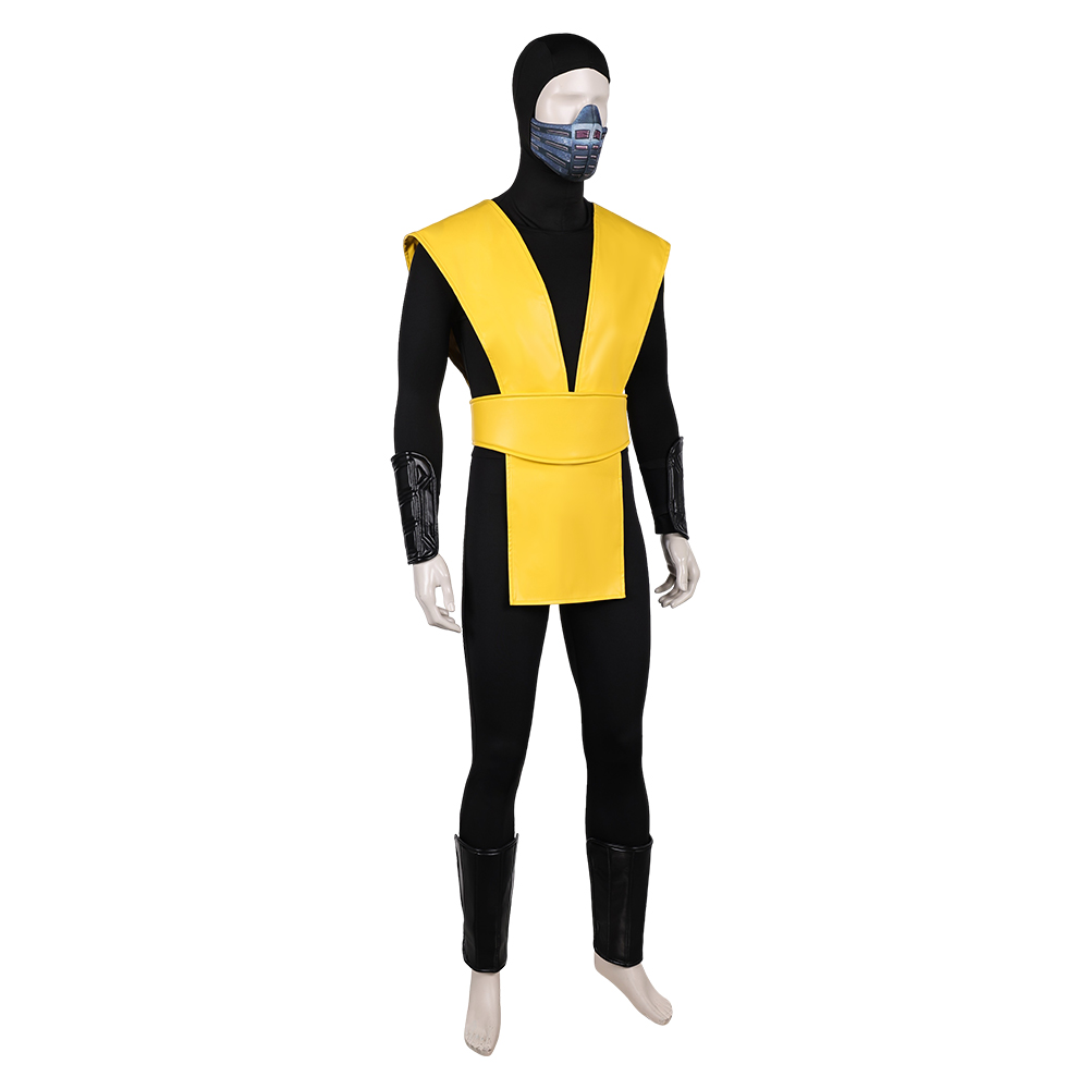 Mortal Kombat Scorpion Classic Yellow Ninja Outfits Halloween Carnival Party Cosplay Costume