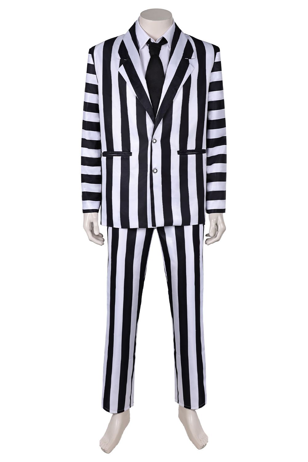 Movie 2024 Beetlejuice Beetlejuice Striped Suit Outfits Halloween Carnival Cosplay Costume