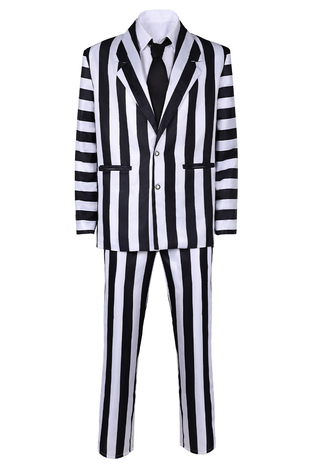 Movie 2024 Beetlejuice Beetlejuice Striped Suit Outfits Halloween Carnival Cosplay Costume