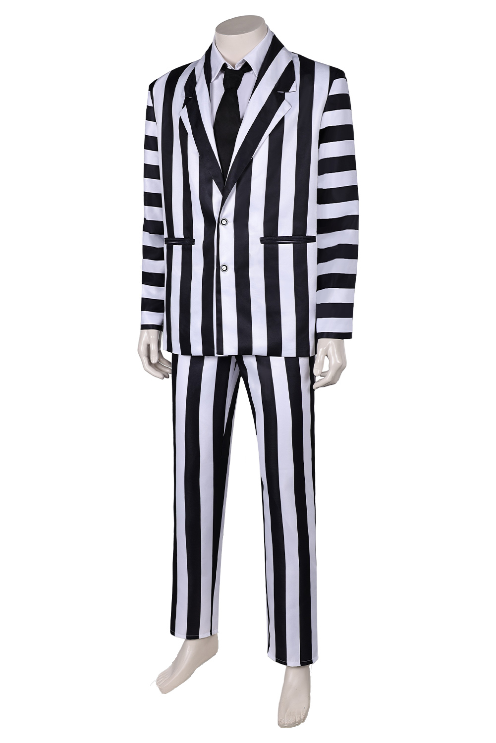 Movie 2024 Beetlejuice Beetlejuice Striped Suit Outfits Halloween Carnival Cosplay Costume
