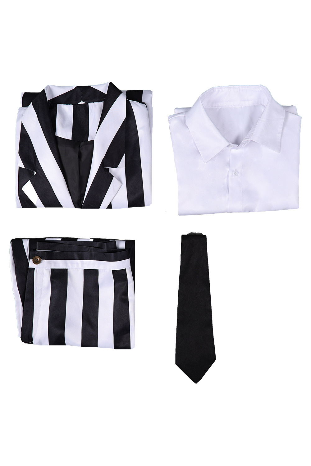 Movie 2024 Beetlejuice Beetlejuice Striped Suit Outfits Halloween Carnival Cosplay Costume