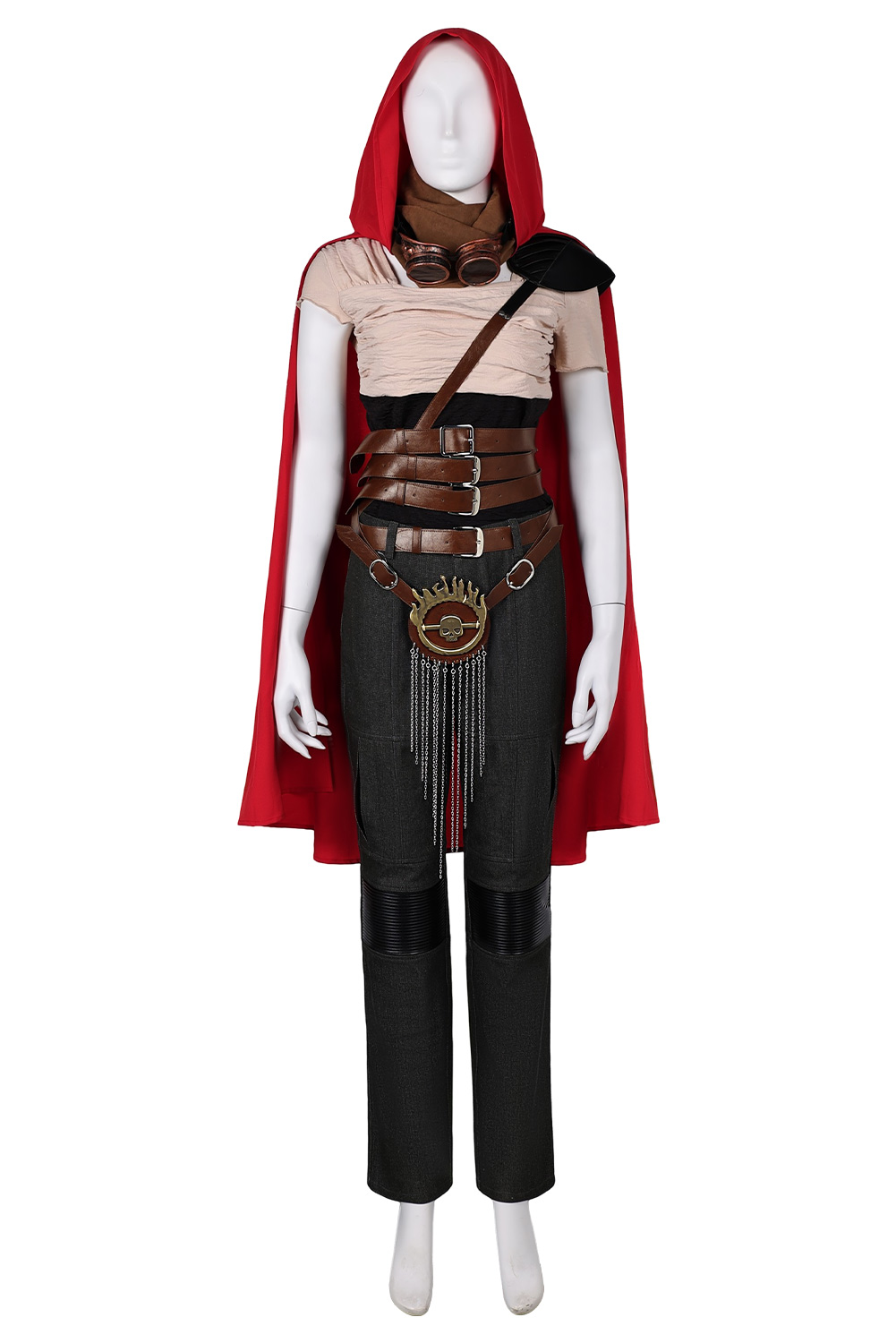 Movie 2024 Furiosa: A Mad Max Saga Furiosa Full Set With Red Cloak Outfits Halloween Carnival Suit Cosplay Costume