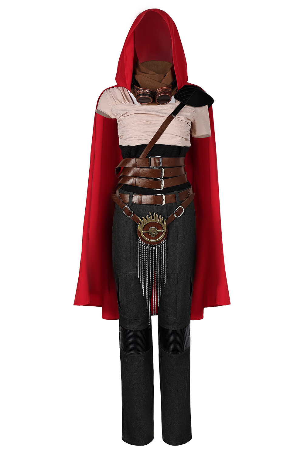Movie 2024 Furiosa: A Mad Max Saga Furiosa Full Set With Red Cloak Outfits Halloween Carnival Suit Cosplay Costume
