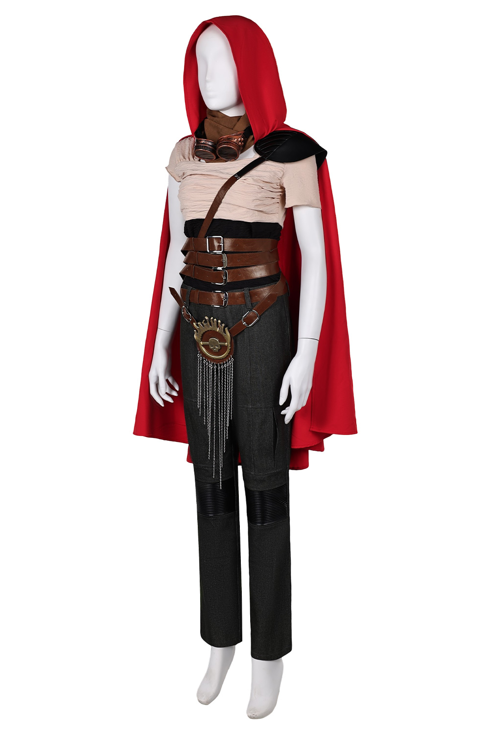 Movie 2024 Furiosa: A Mad Max Saga Furiosa Full Set With Red Cloak Outfits Halloween Carnival Suit Cosplay Costume