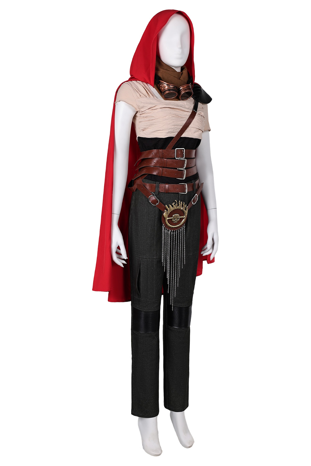 Movie 2024 Furiosa: A Mad Max Saga Furiosa Full Set With Red Cloak Outfits Halloween Carnival Suit Cosplay Costume
