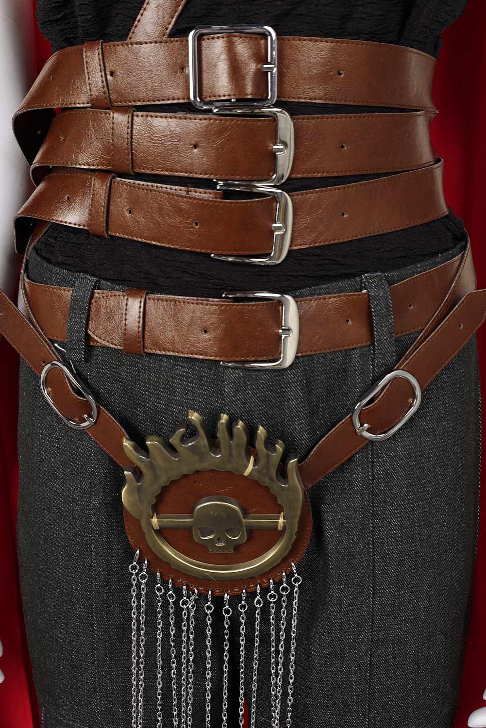 Movie 2024 Furiosa: A Mad Max Saga Furiosa Full Set With Red Cloak Outfits Halloween Carnival Suit Cosplay Costume