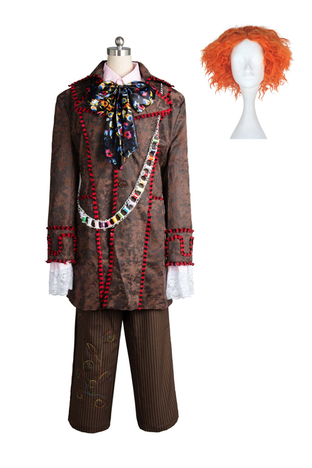 Movie Alice In Wonderland Johnny Depp Mad Hatter Outfits Halloween Carnival Suit Cosplay Costume