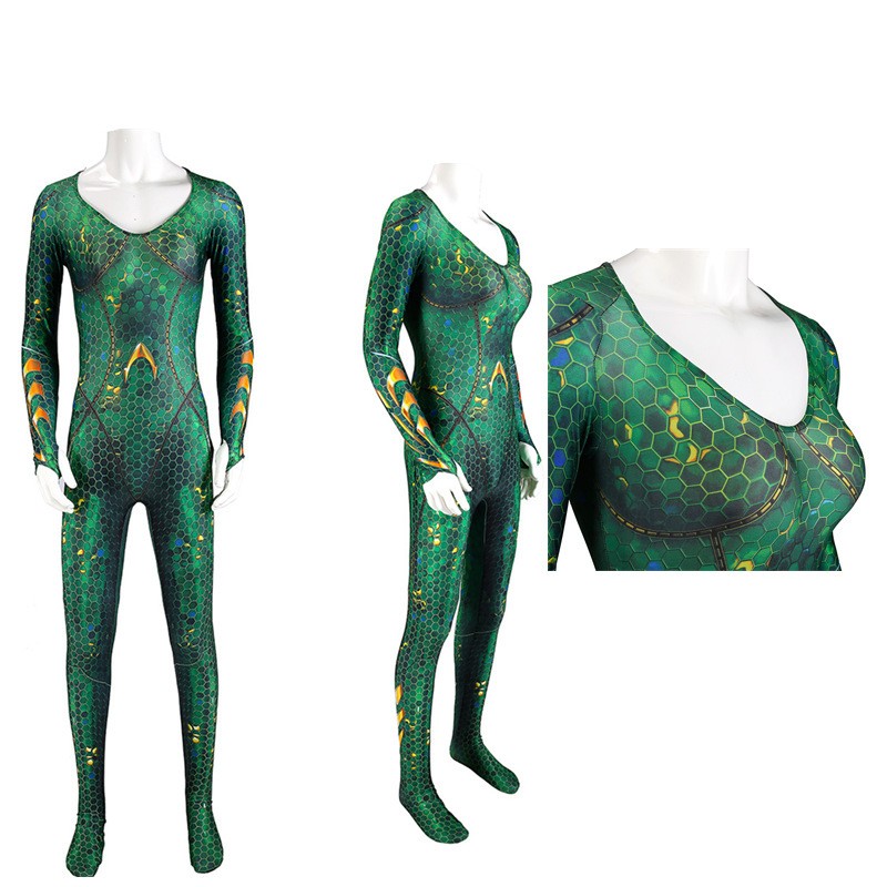 Movie Aquaman and the Lost Kingdom 2023 Mera Jumpsuit Outfits Halloween Carnival Suit Cosplay Costume