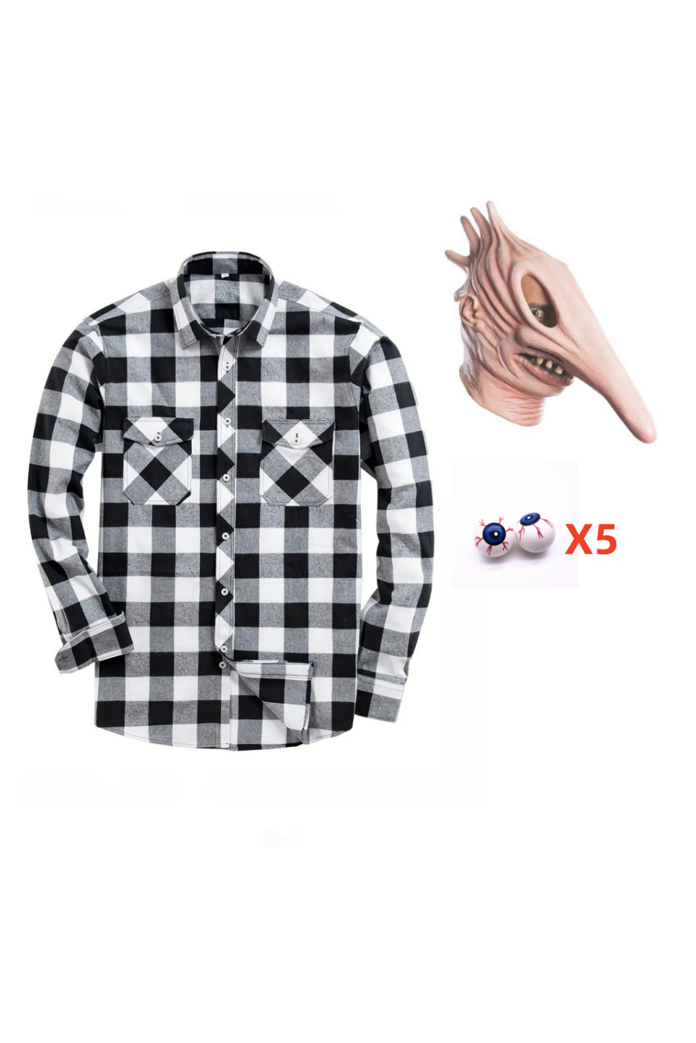 Movie Beetlejuice (1988) Adam Double Pocket Plaid Shirt Outfits Halloween Carnival Suit Cosplay Costume