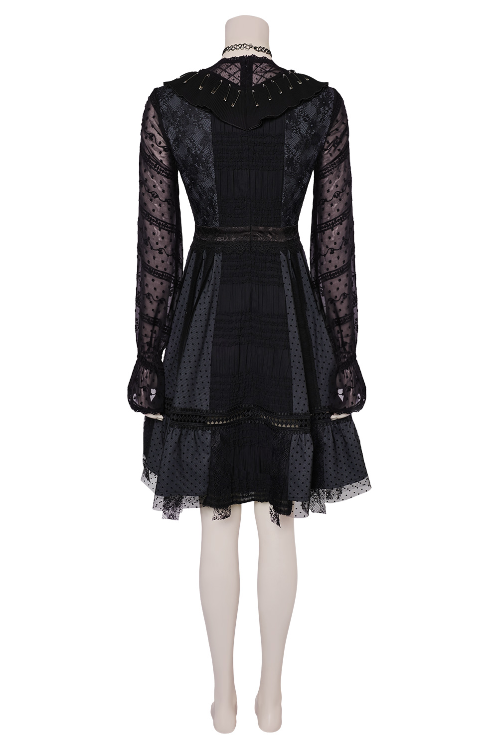 Movie Beetlejuice 2 Lydia Deetz Black Mesh Lace Dress Outfits Halloween Carnival Suit Cosplay Costume