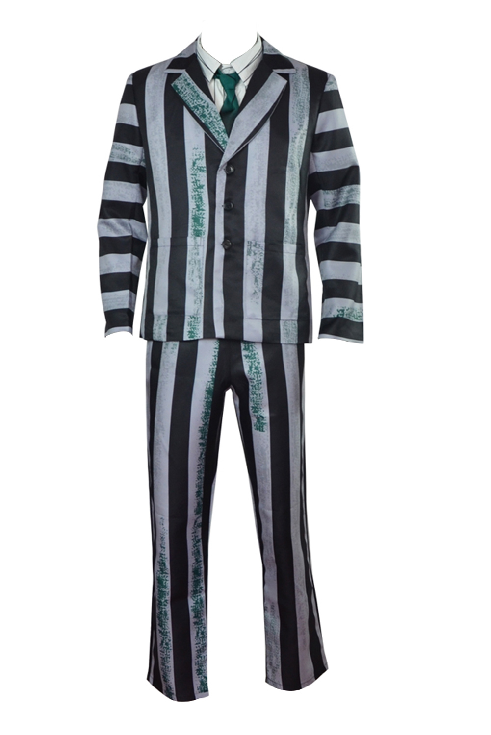 Movie Beetlejuice 2024 Striped Suit Outfits Halloween Carnival Suit Cosplay Costume