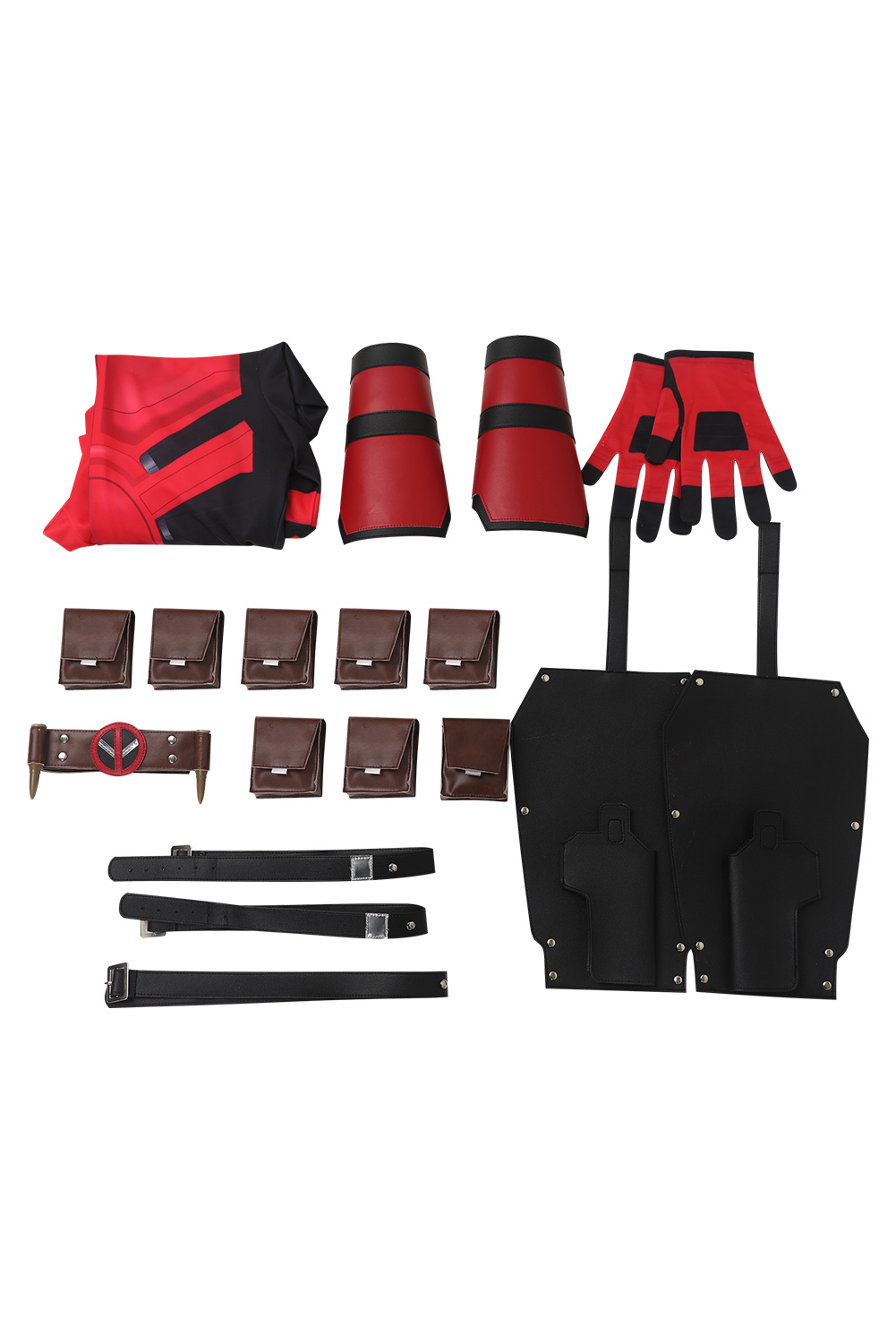 Movie Deadpool & Wolverine 2024 Wade Wilson Red Samurai Battle Suit Outfits Halloween Carnival Suit Cosplay Costume