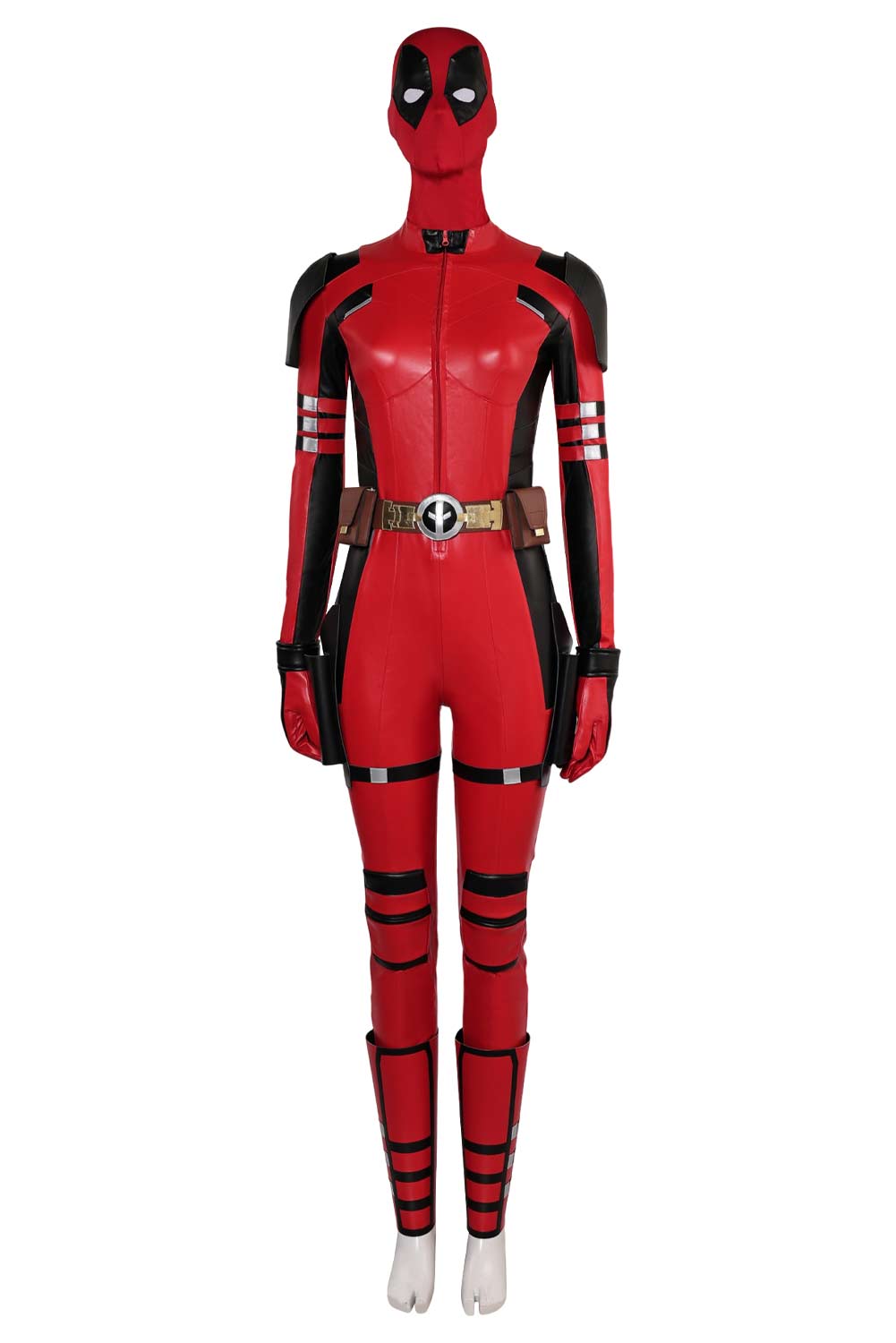 Movie Deadpool & Wolverine Variants Lady Deadpool Red Jumpsuit Outfits Halloween Carnival Suit Cosplay Costume