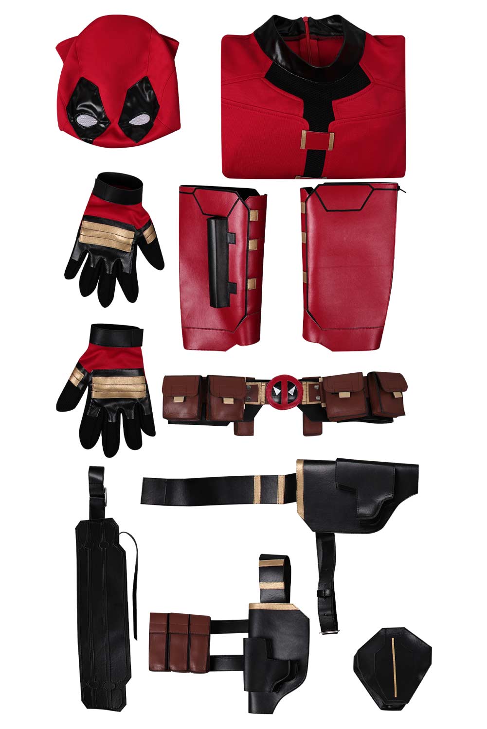 Movie Deadpool & Wolverine Wade Wilson Jumpsuit Full Set Outfits Halloween Carnival Suit Cosplay Costume