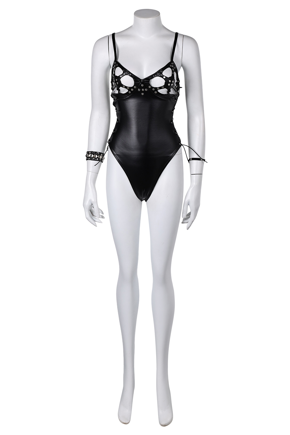Movie Elvira: Mistress of the Dark Elvira Women Sexy Leather Jumpsuit Outfits Halloween Carnival Suit Cosplay Costume